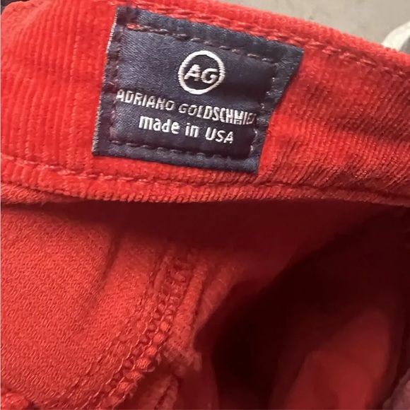 AG Adriano Goldschmied (26R) Red Cords Slim Straight Leg The Stevie Ankle Pants - Picture 5 of 6